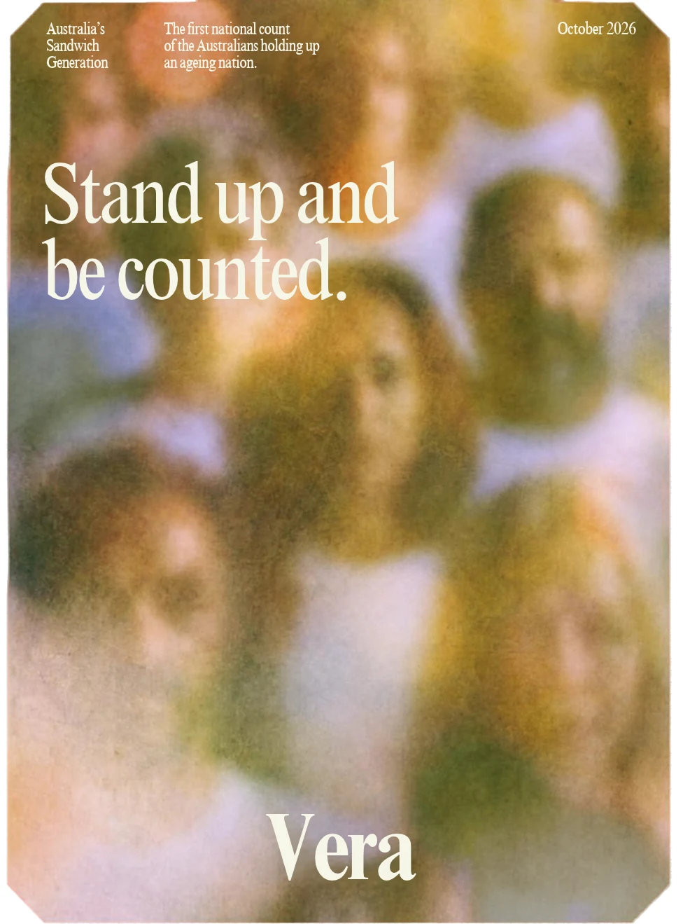 Stand up and be counted. Australia’s Sandwich Generation, October 2026. A report by Vera.